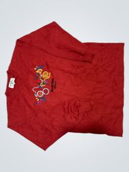 Felpa rossa ricamata Valentino Stella
