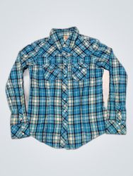 True Religion Blue Plaid Flannel Shirt