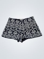 Black and White Geometric Pattern Shorts