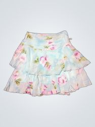 Mina Du Du Floral Ruffle Mini Skirt