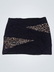 Charlotte Russe Black Leopard Print Mini Skirt