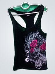 Mutisha Black Graphic Tank Top