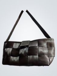 Brown Woven Handbag