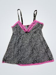 Leopard Print Babydoll with Pink Trim