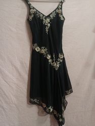 R&M Richards Petite Black Embellished Asymmetrical..