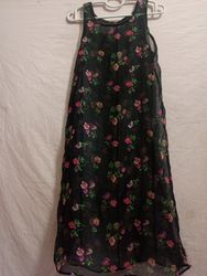Black floral sheer maxi dress