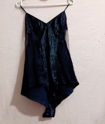 Victoria's Secret Black Lace Trim Slip Dress