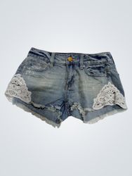 American Eagle Denim-Shorts mit Spitzen-Detail