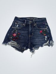 American Eagle Outfitters Embroidered Denim Shorts
