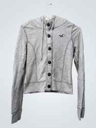 Hollister Grey Button-Up Hoodie
