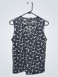 DKNY Sleeveless Floral Print Top