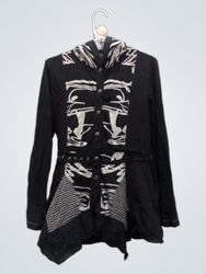 Emma & G Black White Printed Button Up Shirt