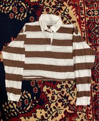 Hollister Striped Cropped Rugby Shirt