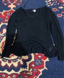 Black Lace Long Sleeve Top