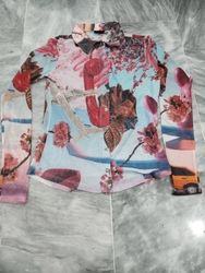 Desigual Long-Sleeve Printed Mesh Shirt