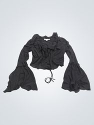 Urban Outfitters Black Bell Sleeve Crop Top