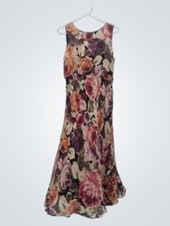 Talbots Pure Silk Floral Maxi Dress