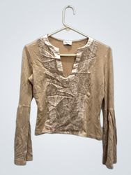 Motivi Long-Sleeve Paisley Print Top