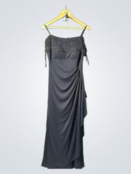 X by Xscape Beaded Embellished Ruched Gown