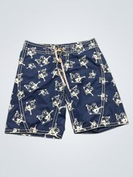 True Religion Swimwear Navy Buddha Print Shorts