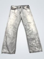 True Religion Distressed Grey Jeans with White Spl..