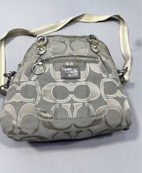 Coach Grey Signature Monogram Shoulder Bag
