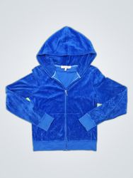 Juicy Couture Blue Velour Zip-Up Hoodie