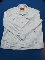Levi Strauss & Co. White Denim Jacket with Rainbow..