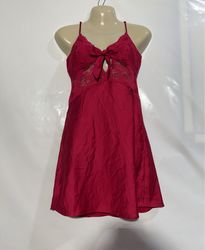 Etam Red Satin Lace Chemise