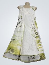 Vestido maxi branco Cache Cache com estampa gráfic..