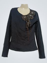 La Voila! Long Sleeve Top with Embellishment
