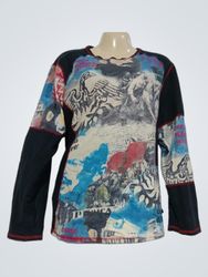 Camiseta de Mangas Compridas ALAIN WEIZ com Estamp..