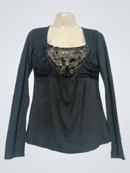 Naf Naf Long-Sleeve Embellished Top