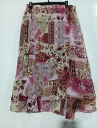 Celine.L Saia Midi Floral Patchwork