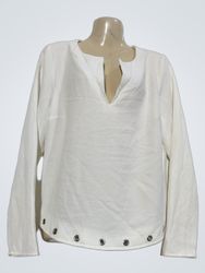 Morgan Long-Sleeve Top with Grommets
