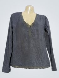 Etam Long-Sleeve Lace Trim Top