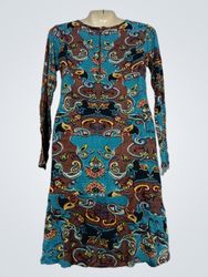 Peace + Love Owls Long Sleeve Dress with Paisley P..