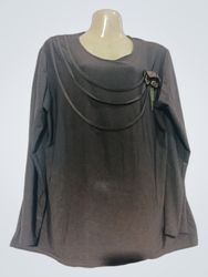 Camiseta de manga comprida marrom