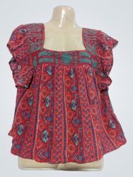 Blusa com Estampa Floral Vermelha Hollister