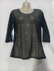 Cote Anglaise Paris Top in pizzo nero