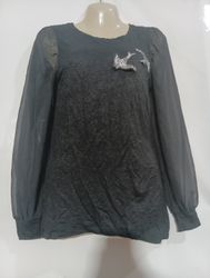 Kiabi Haut noir à manches transparentes