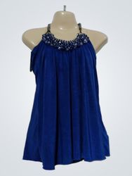 MISS N.R.G fashion & design blue halter neck beade..