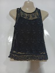 Jennyfer Black Floral Lace Tank Top