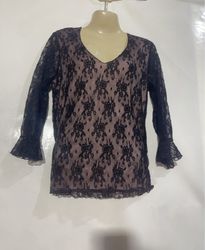 Top in pizzo nero Etam