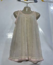 Sheer Sleeveless Dress with Pink Trim