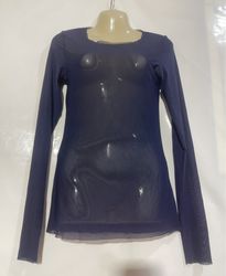 LAUREN VIDAL Langärmeliges Mesh-Oberteil