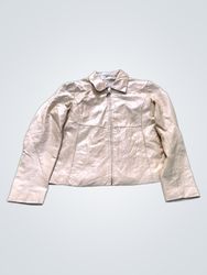 WE by The Wear Beige Faux Leather Jacket