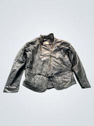 Paris Sport Club Black Leather Belted Jacket