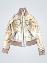 Bershka Women's Leather Bomber Jacket