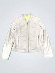Beige Leather Jacket